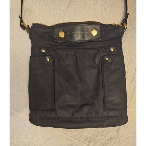 Marc by Marc Jacobs black nylon crossbody purse dual front pockets, Q style, Y2K - Picture 13 of 15